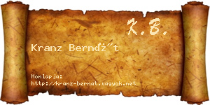Kranz Bernát névjegykártya